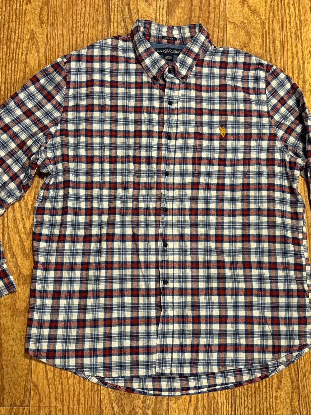 U.S. Polo Assn. Red, Navy & White Plaid Button-Down Shirt